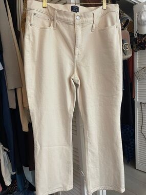 J. Crew Cream Mid-Rise Flare Crop Jeans